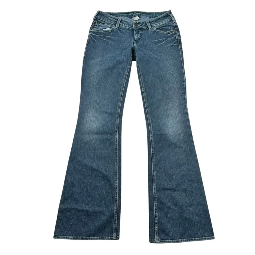Vintage Silver Jeans Womens 28 Aiko Low Rise Flare Denim Blue Y2K Retro Bell